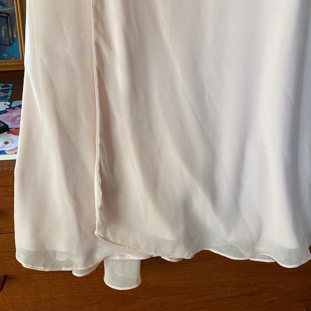 Mori Lee bridesmaid dress. Midi Flutter Sleeve Chiffon Dress - STYLE #21704 - Picture 9 of 16